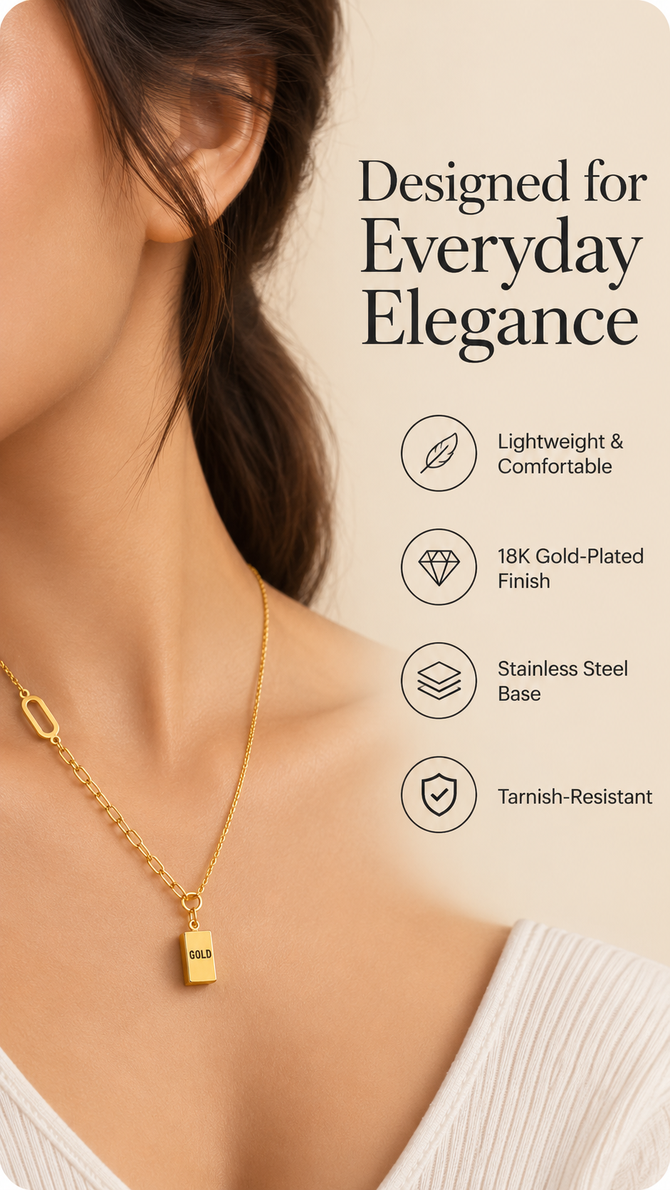 Gold Bar Pendant Necklace – Minimal Luxury Jewellery Australia