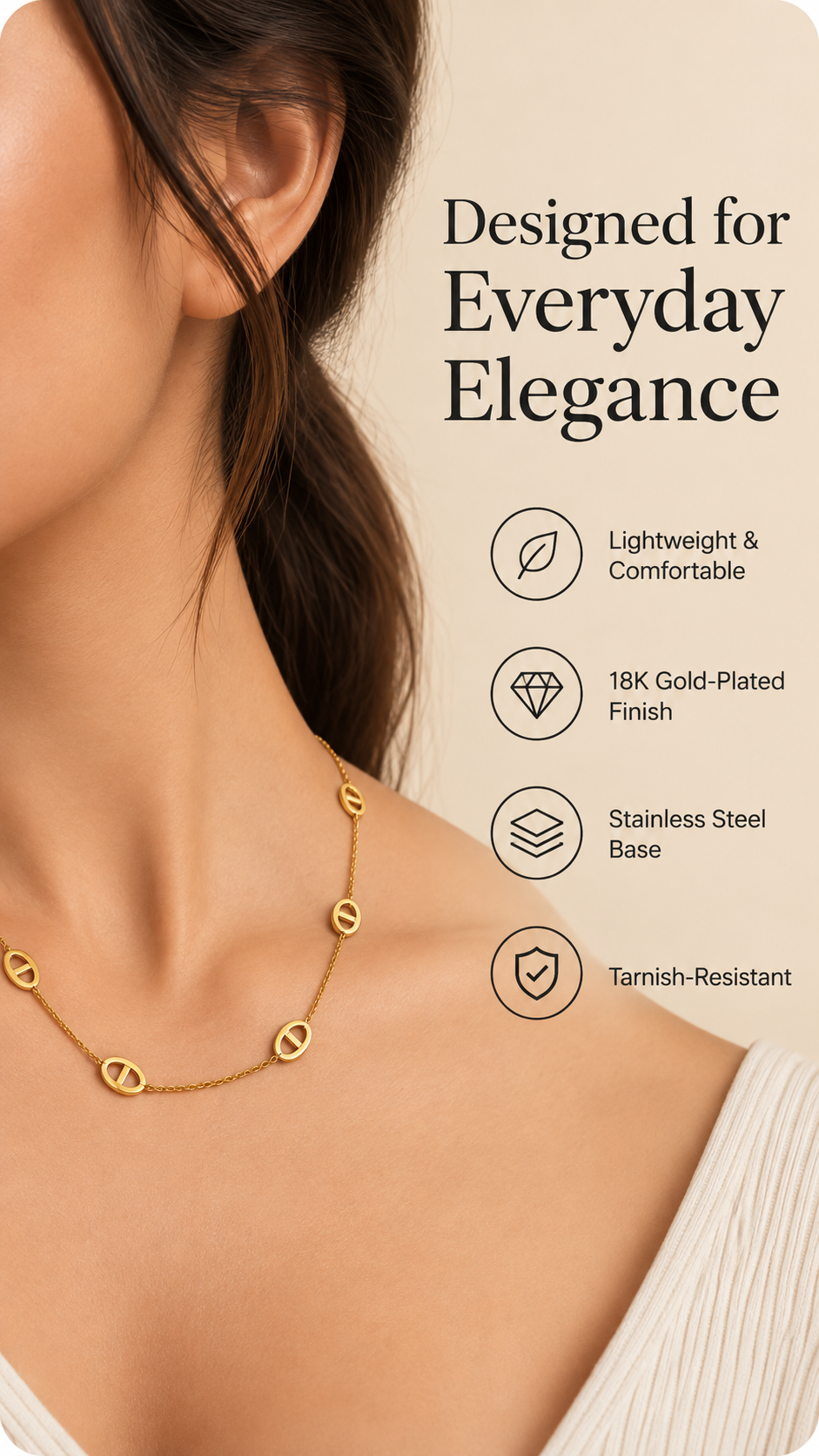 Gold Circle Link Necklace – Elegant Minimal Luxury Jewellery Australia