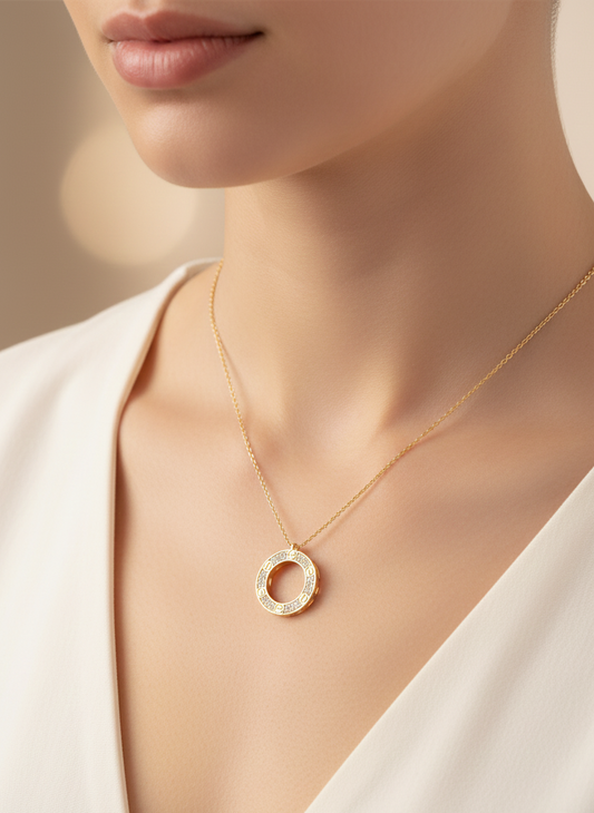 Celeste Circle Pendant Necklace