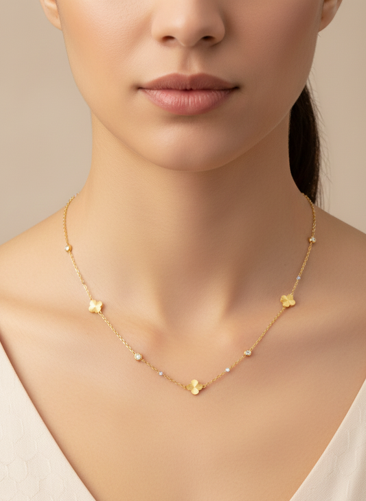 Clover Charm Gold Necklace