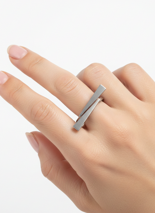 Silver Minimal Bar Ring