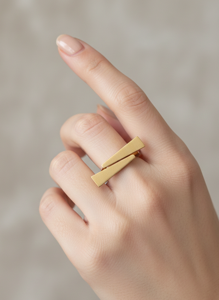 Gold Bar Duo Ring