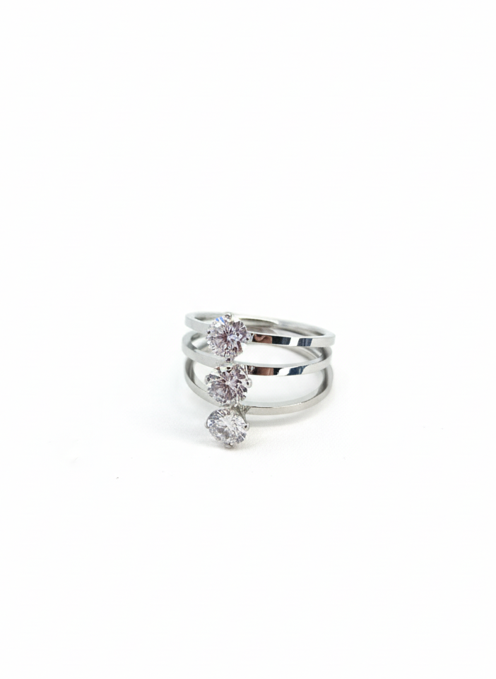 Celeste Trio Crystal Silver Ring