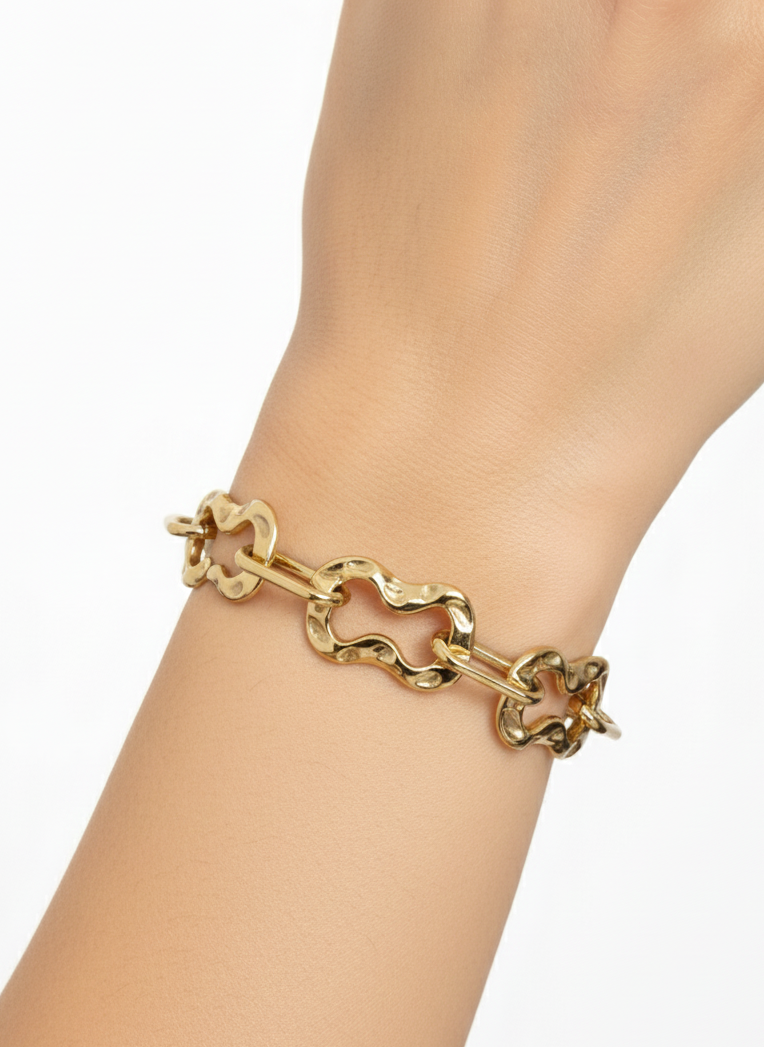 Molten Link Gold Chain Bracelet