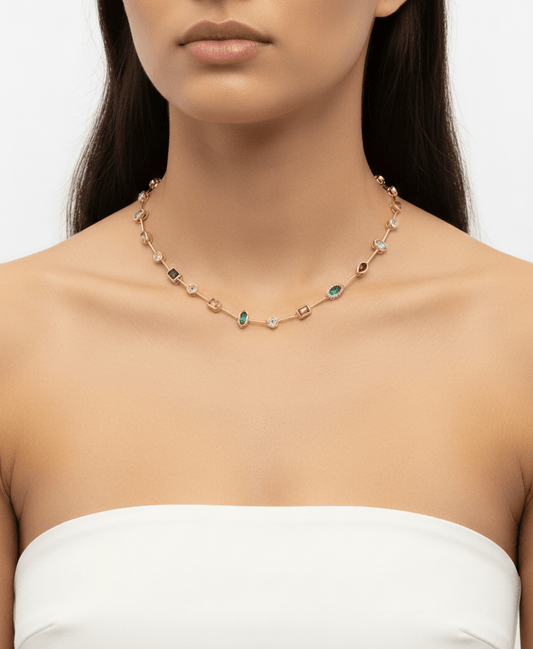 Aurora Gemstone Statement Necklace - ZIORF