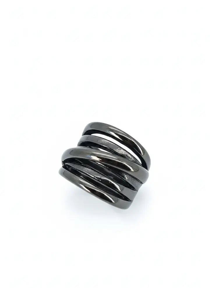 Black Spiral Ring - ZIORF