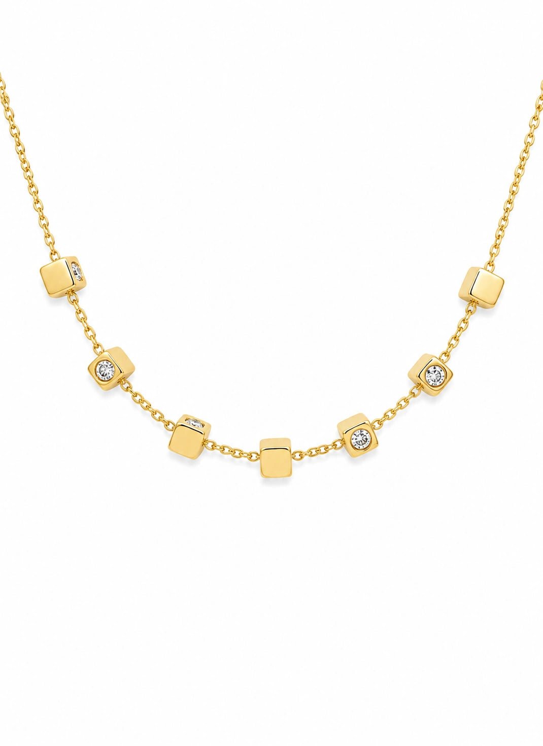 Crystal Cube Station Necklace - ZIORF