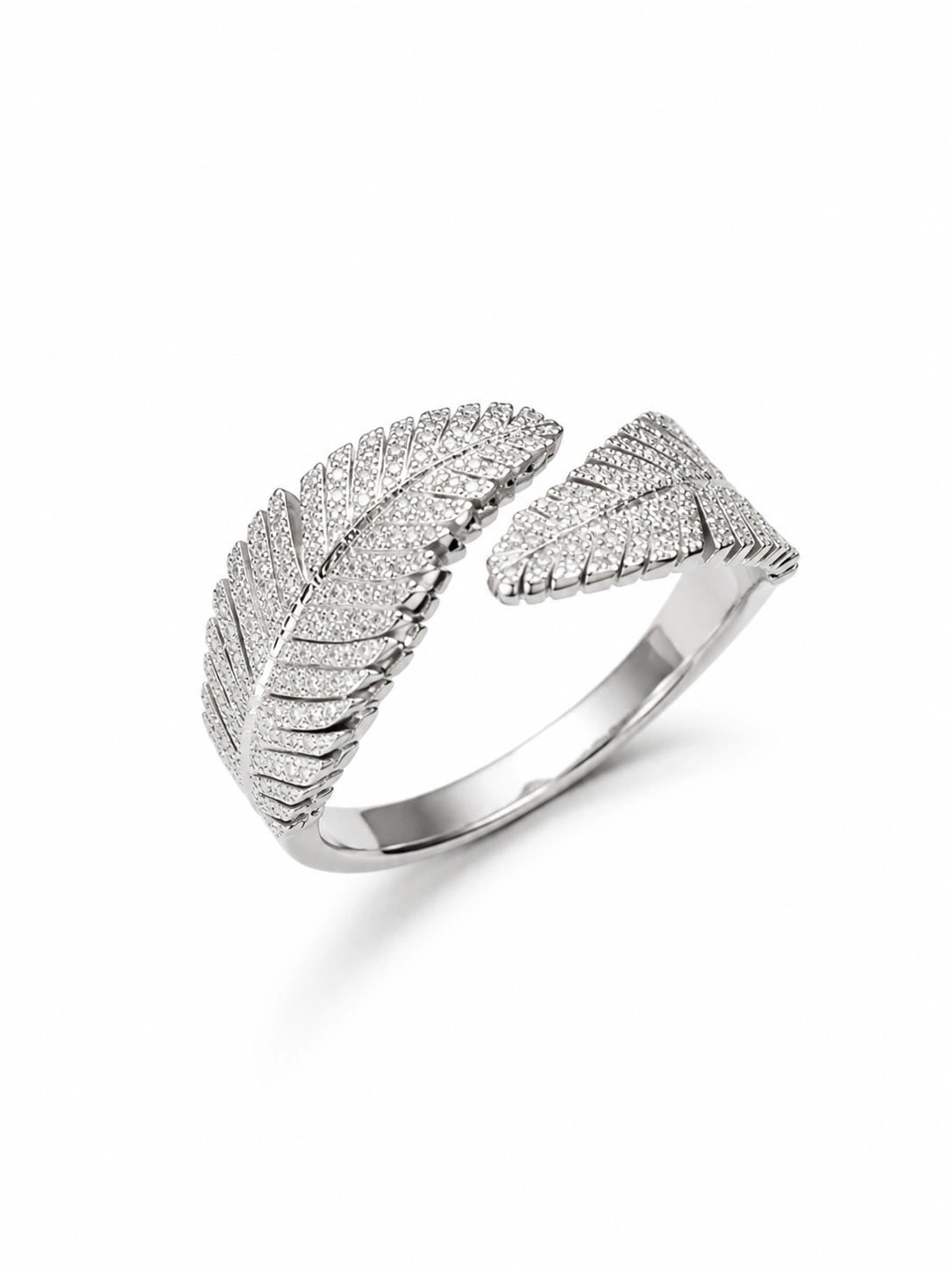 Feather Wrap Ring – Silver - ZIORF