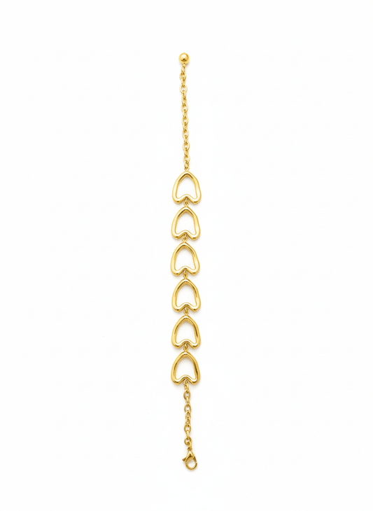 Gold Heart Link Bracelet - ZIORF