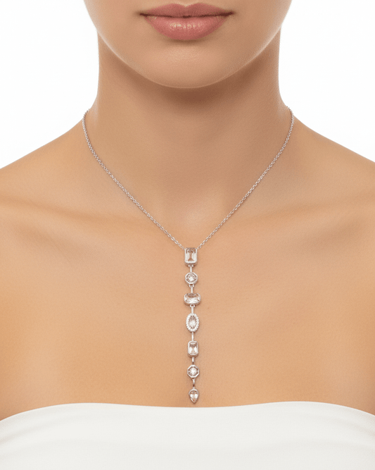 Rosaline Crystal Drop Necklace - ZIORF
