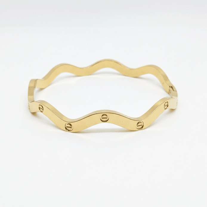 Wavy Luxe Screw Bangle - ZIORF