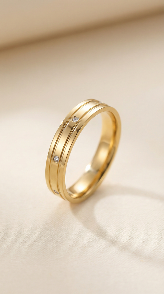 Gold Minimal CZ Band