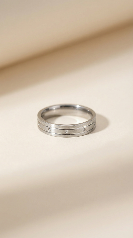 Silver Duo Crystal Band