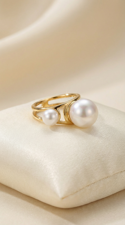 Luna Duo Pearl  Ring