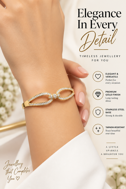 Gold Infinity Crystal Bracelet – Elegant Statement Jewellery Australia