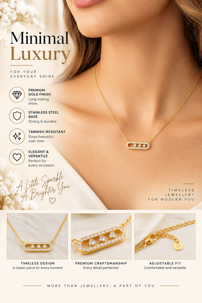 Gold Crystal Link Necklace – Minimal Luxury Jewellery Australia