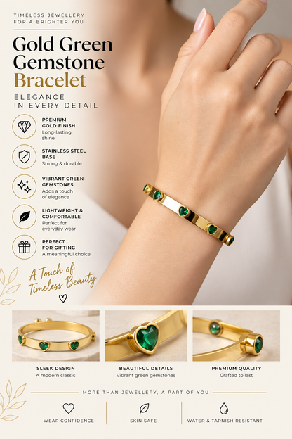 Gold Green Gemstone Bracelet – Elegant Luxury Jewellery Australia