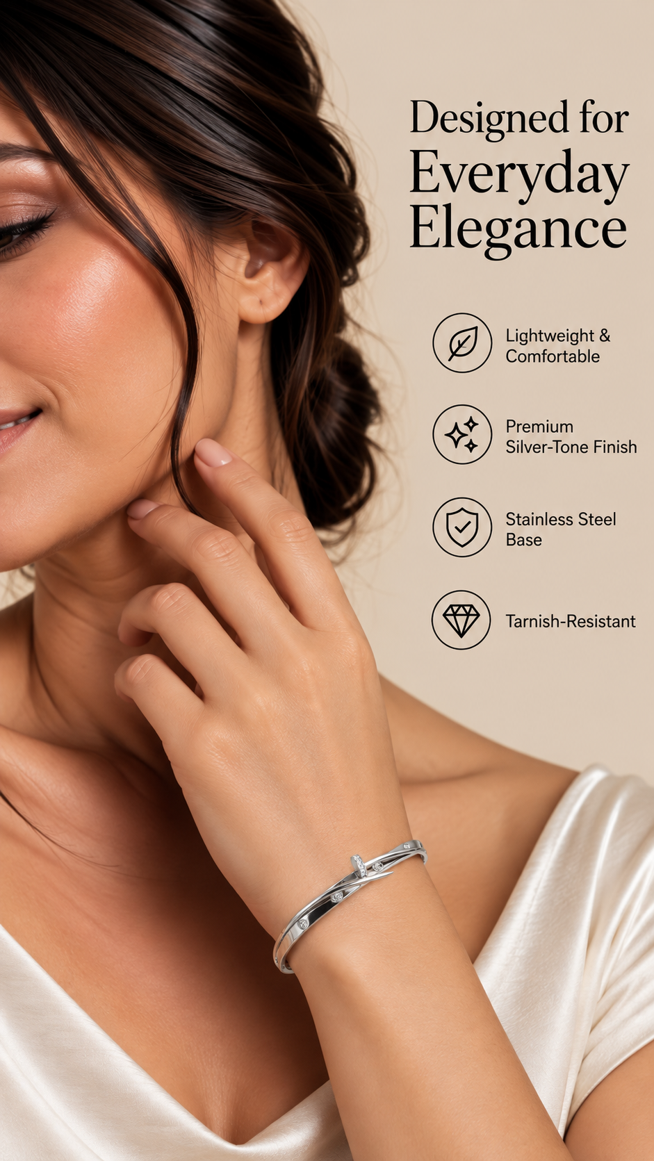 Gold & Silver Eclipse Crystal Bangle – Two-Tone Statement Bracelet | Australian Jewellery