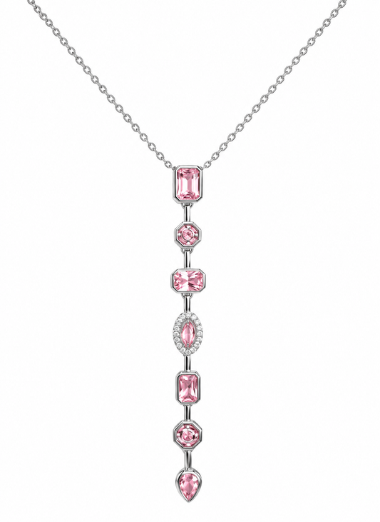 Rosaline Pink Crystal Drop Necklace – Elegant Statement Jewellery | Australian Jewellery