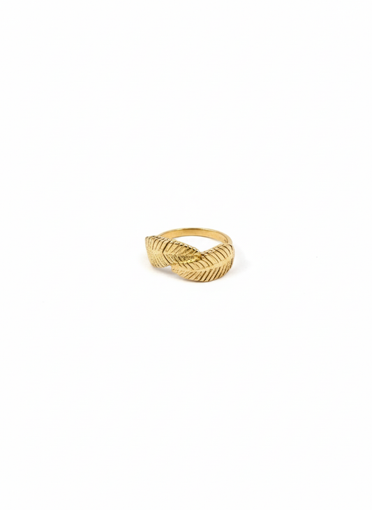 Gold Feather Wrap Ring