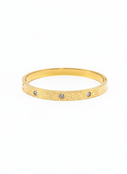 Textured Luxe Crystal Bangle
