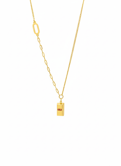 Gold Bar Dual-Link Necklace