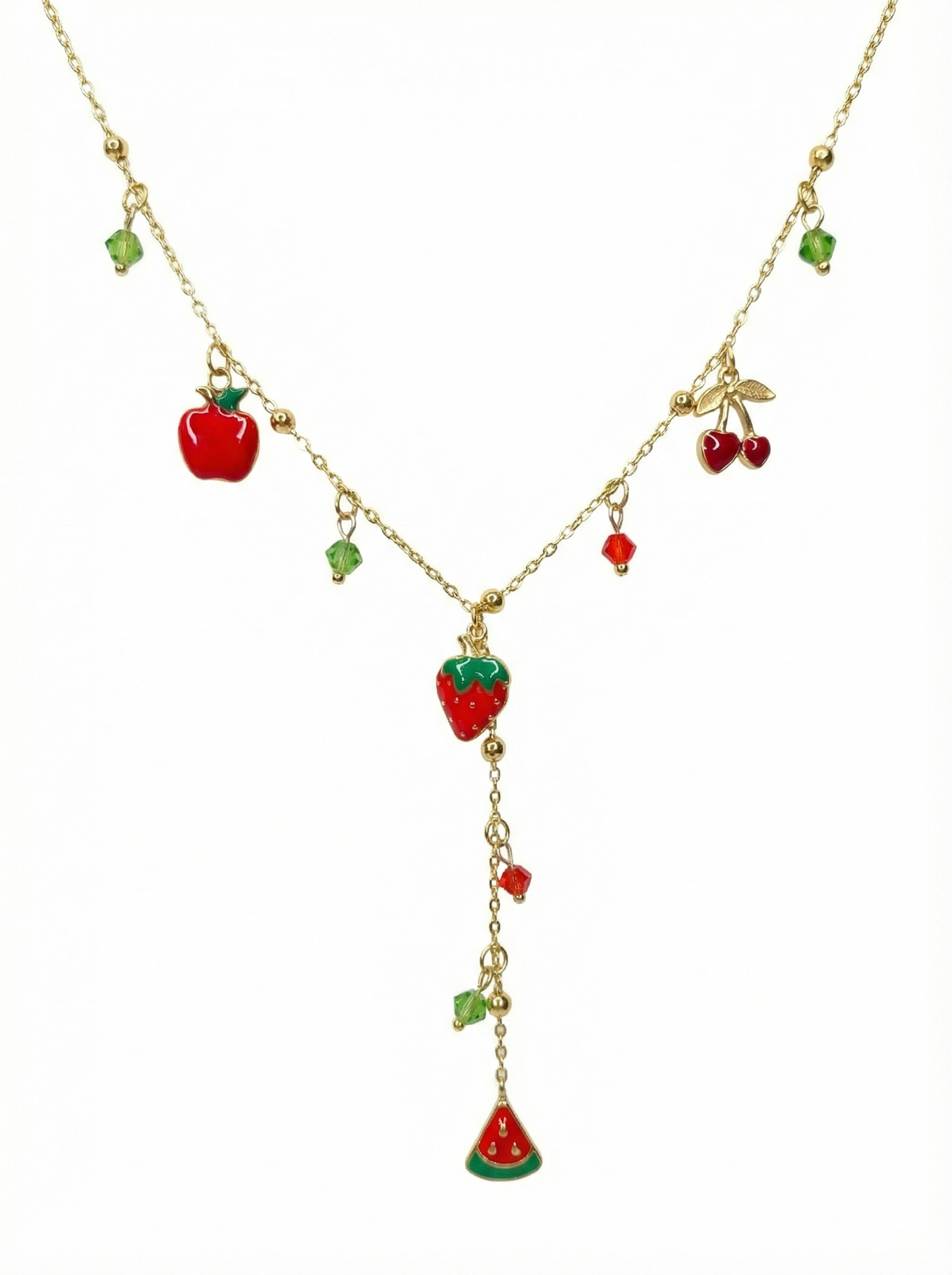 Gold Fruit Charm Necklace