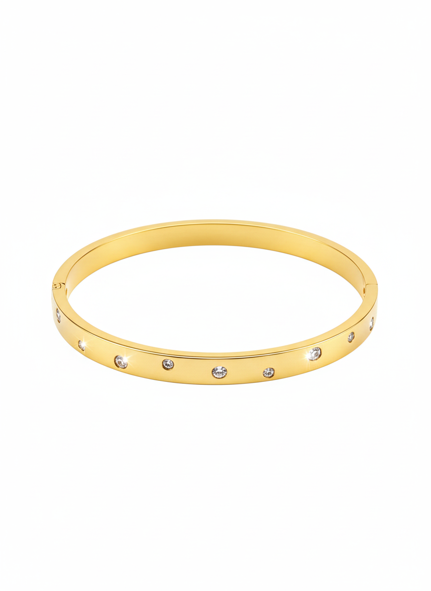 Sparkle Dot Classic Gold Bangle