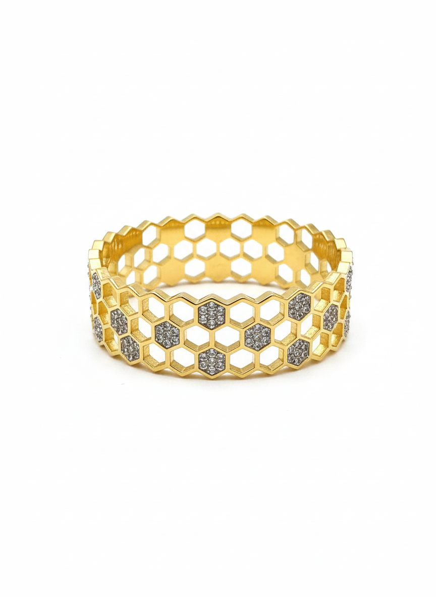 Honeycomb Crystal Bangle