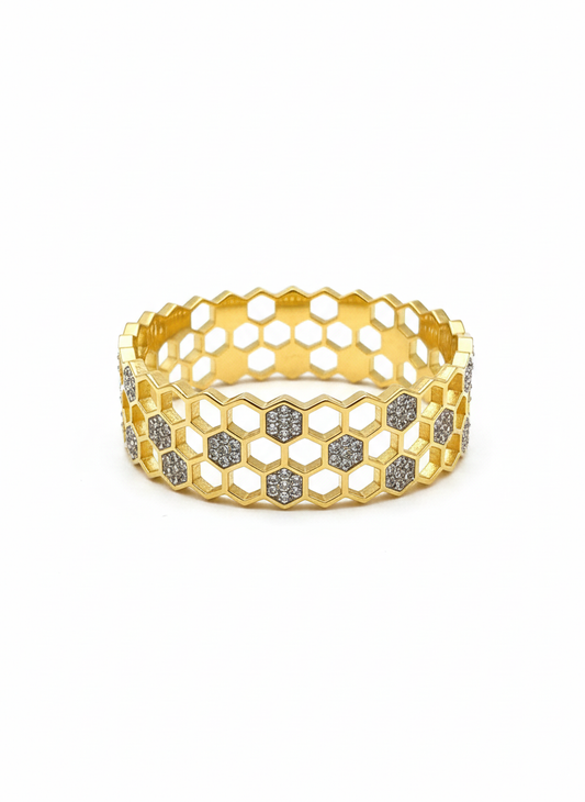 Honeycomb Crystal Bangle