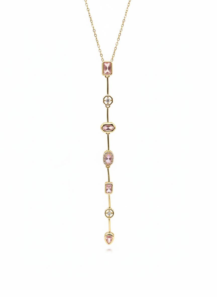 Blush Cascade Gemstone Necklace