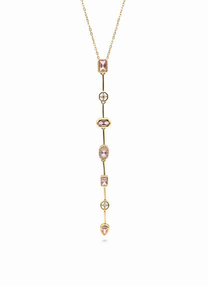 Blush Cascade Gemstone Necklace