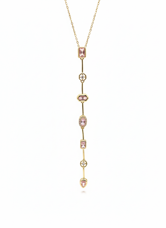 Blush Cascade Gemstone Necklace