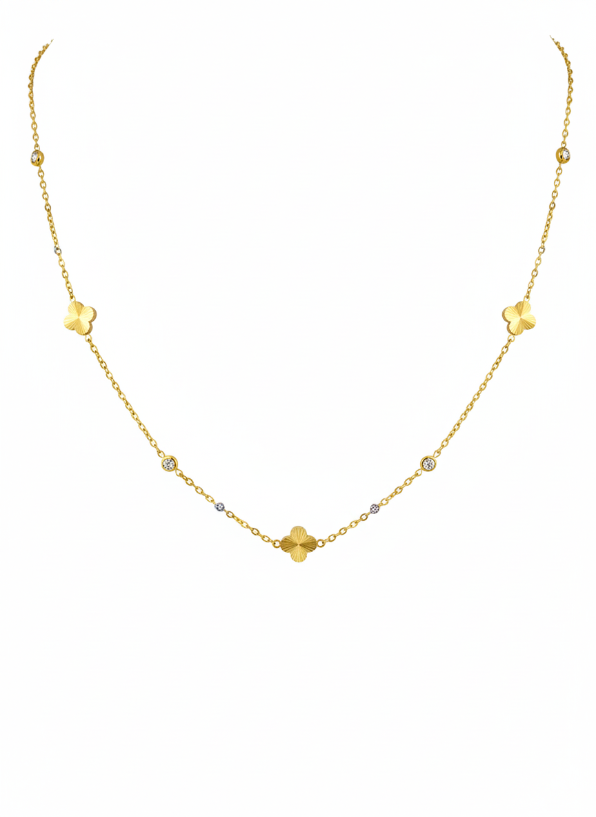 Clover Charm Gold Necklace