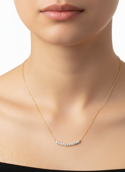 Blossom Curve Crystal Necklace