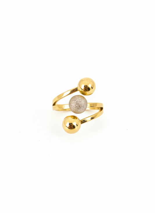 Golden Orbit Wrap Ring