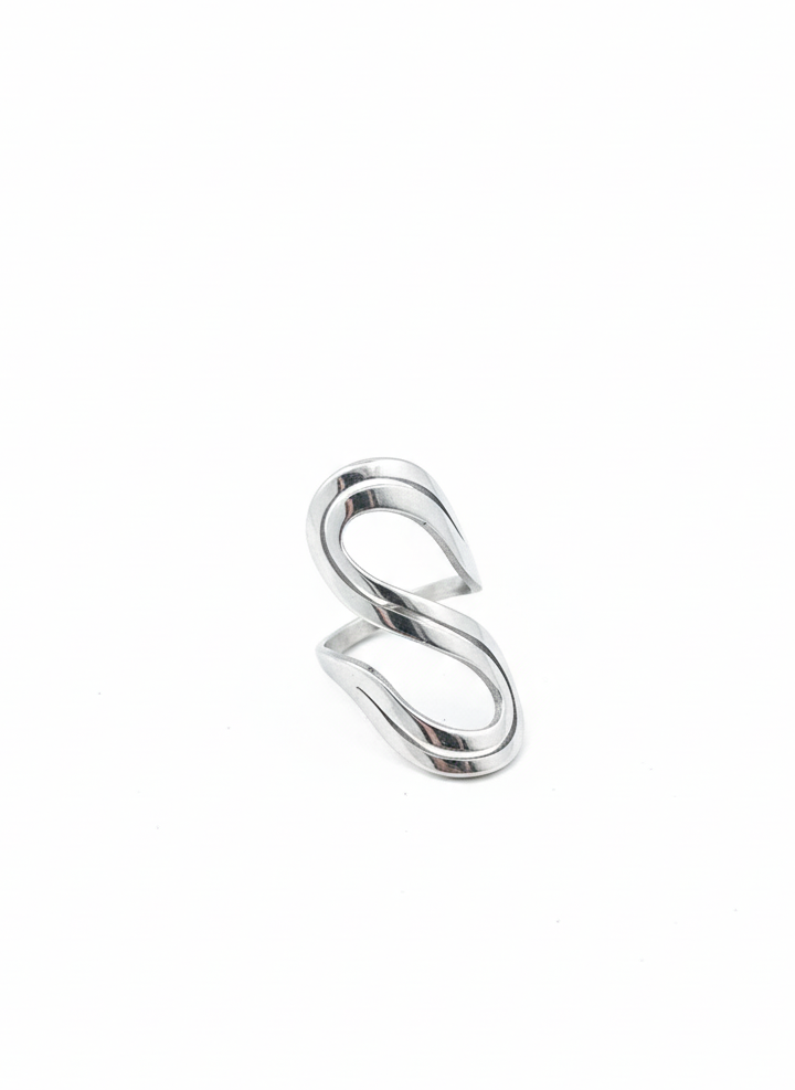 Wave Curve Ring – Silver