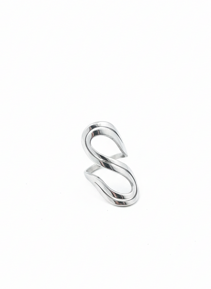 Wave Curve Ring – Silver