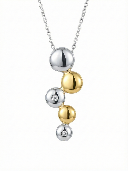 Two-Tone Bubble Droplet Necklace
