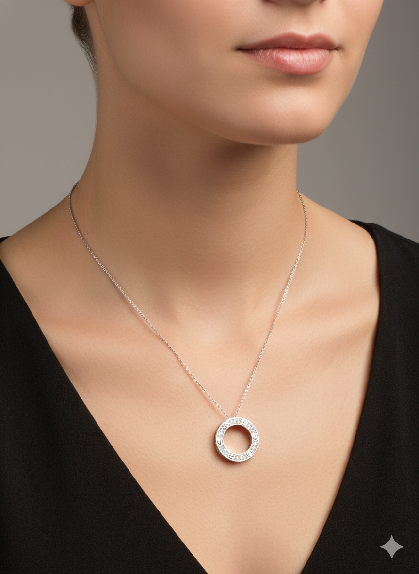 Celeste Circle Pendant Necklace