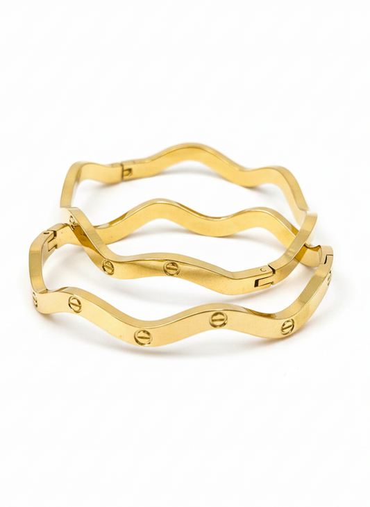 Wavy Luxe Screw Bangle