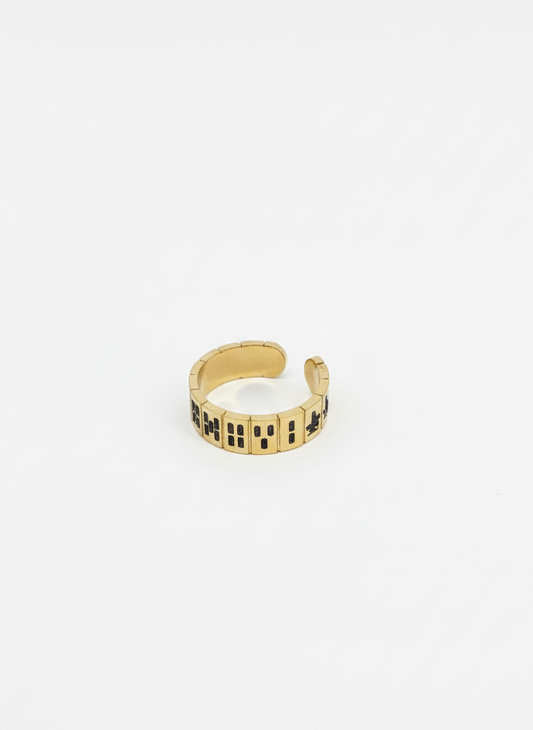 Gold Roman Numeral Adjustable Ring
