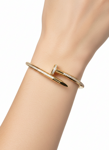 Golden Nail Pavé Wrap Bracelet