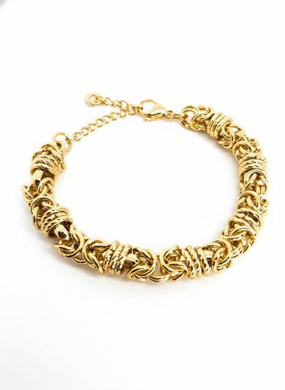 Textured Link Gold Bracelet