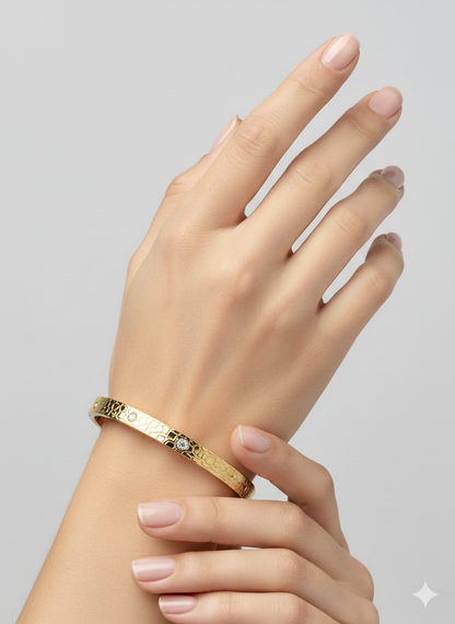 Textured Luxe Crystal Bangle