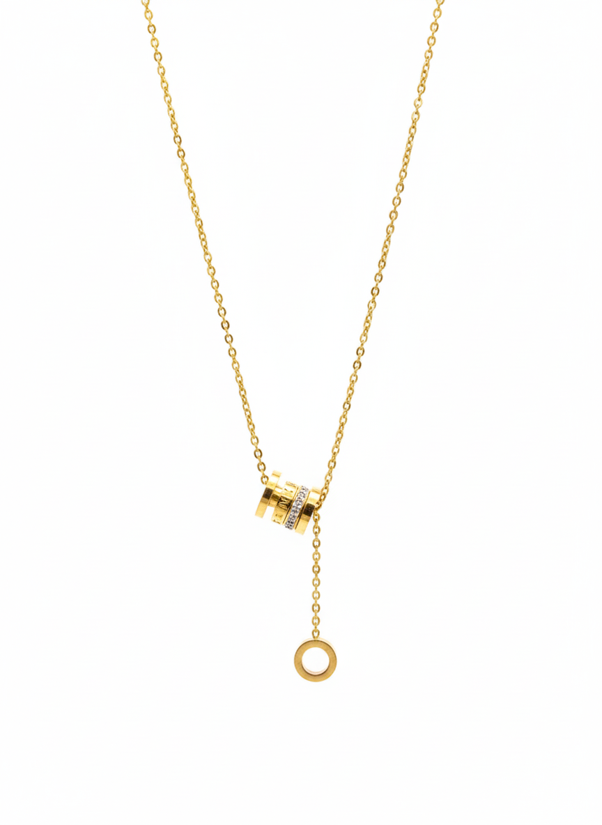 Dual Ring Drop Necklace