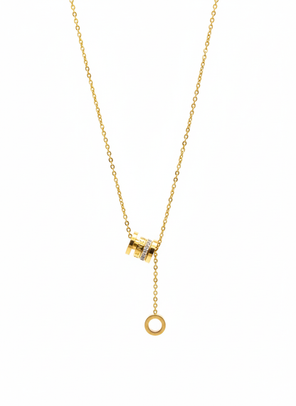 Dual Ring Drop Necklace