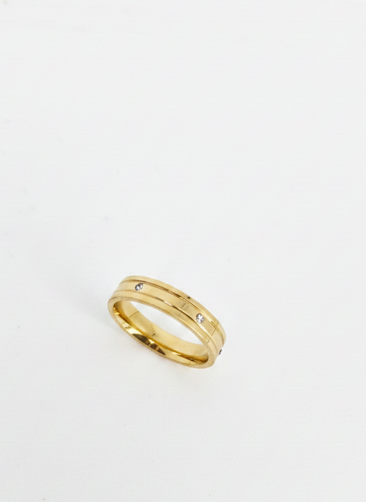 Gold Minimal CZ Band