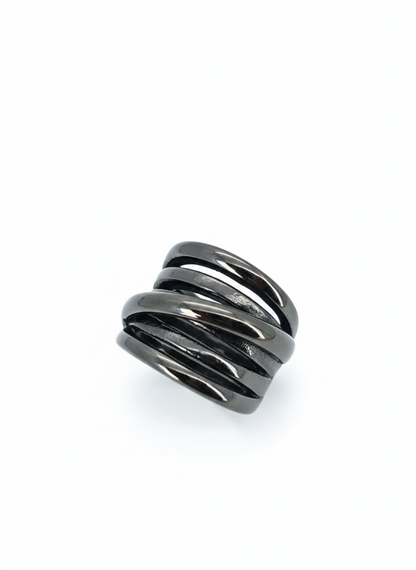 Black Spiral Ring