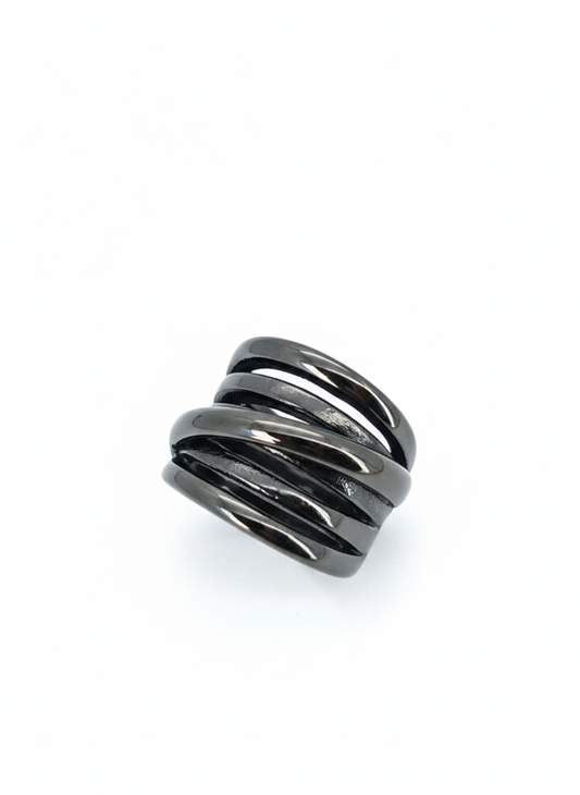 Black Spiral Ring